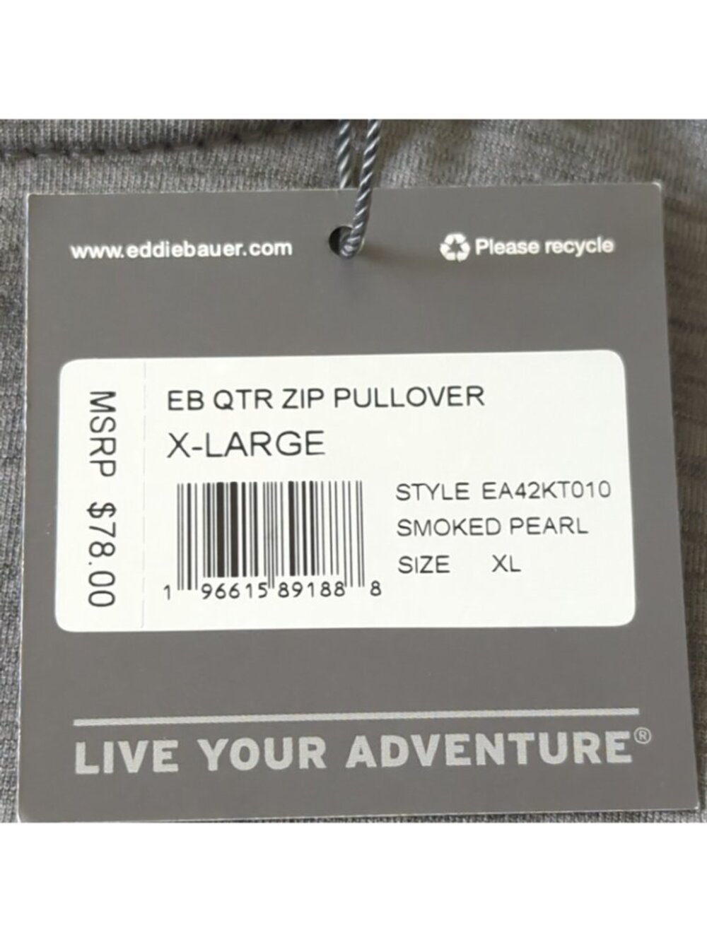 NEW Eddie Bauer FreeDry Moisture Wicking Active 1/4 Zip Shirt Men's XL Gray-lp24 - Picture 4 of 9